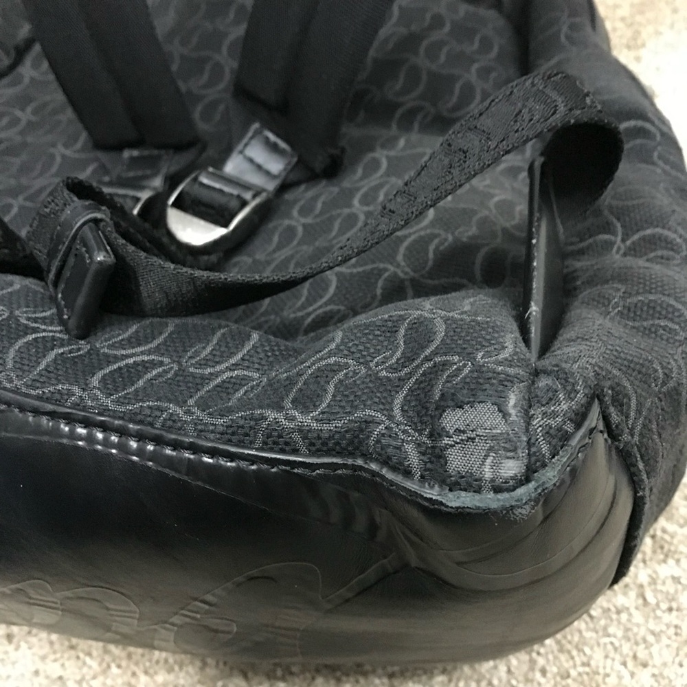 Christian Louboutin Zip N Flap Black Monogram Logo Jacquard Backpack EUC - Picture 11 of 12